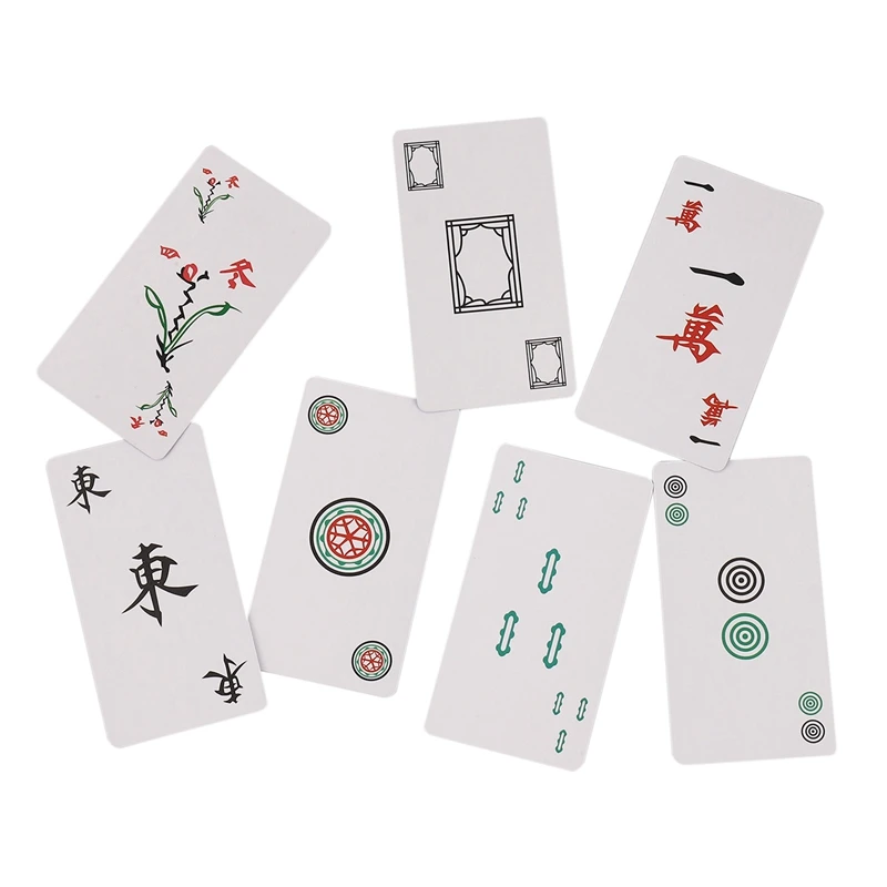 288Pcs/Set Mah Jong Paper Mahjong Chinese Playing Cards Game With 4Pcs Dices Travel Entertainment Playing Cards Kit New