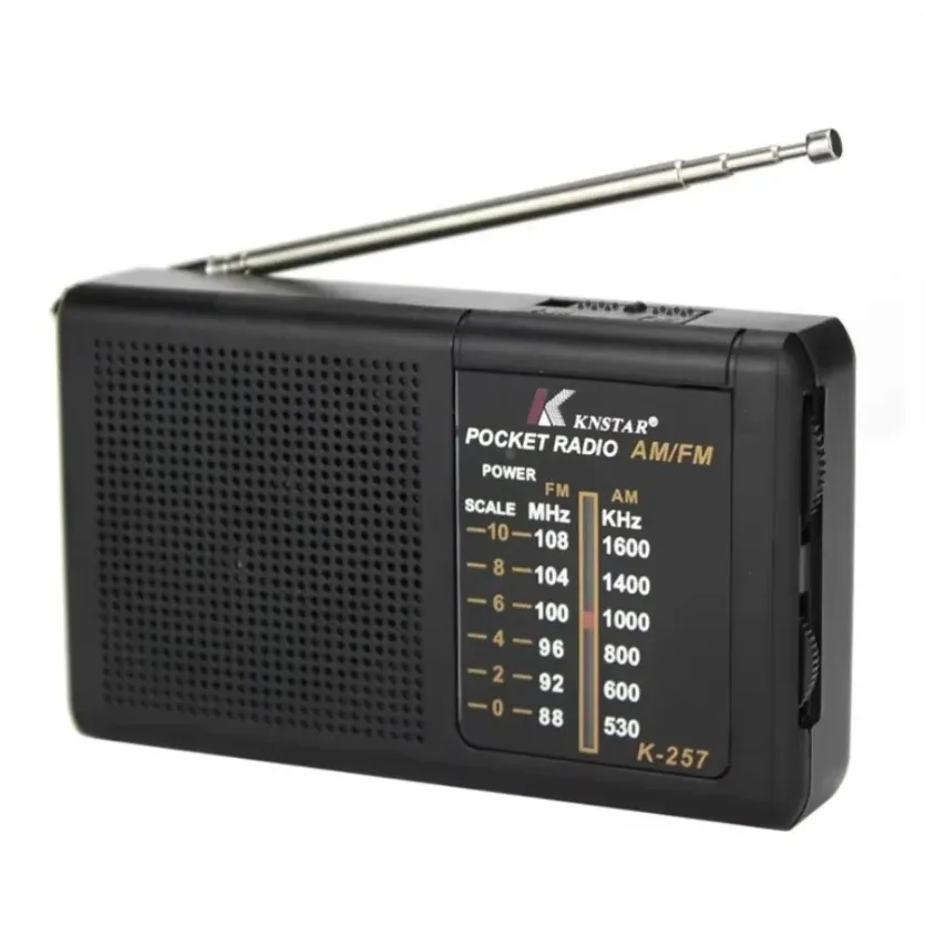 XIKCU AM FM Portable Mini Two Band Radio Full-wave Band Battery Powered Radio BuiltIn Speaker Outdoor Emergency Radio for Elders