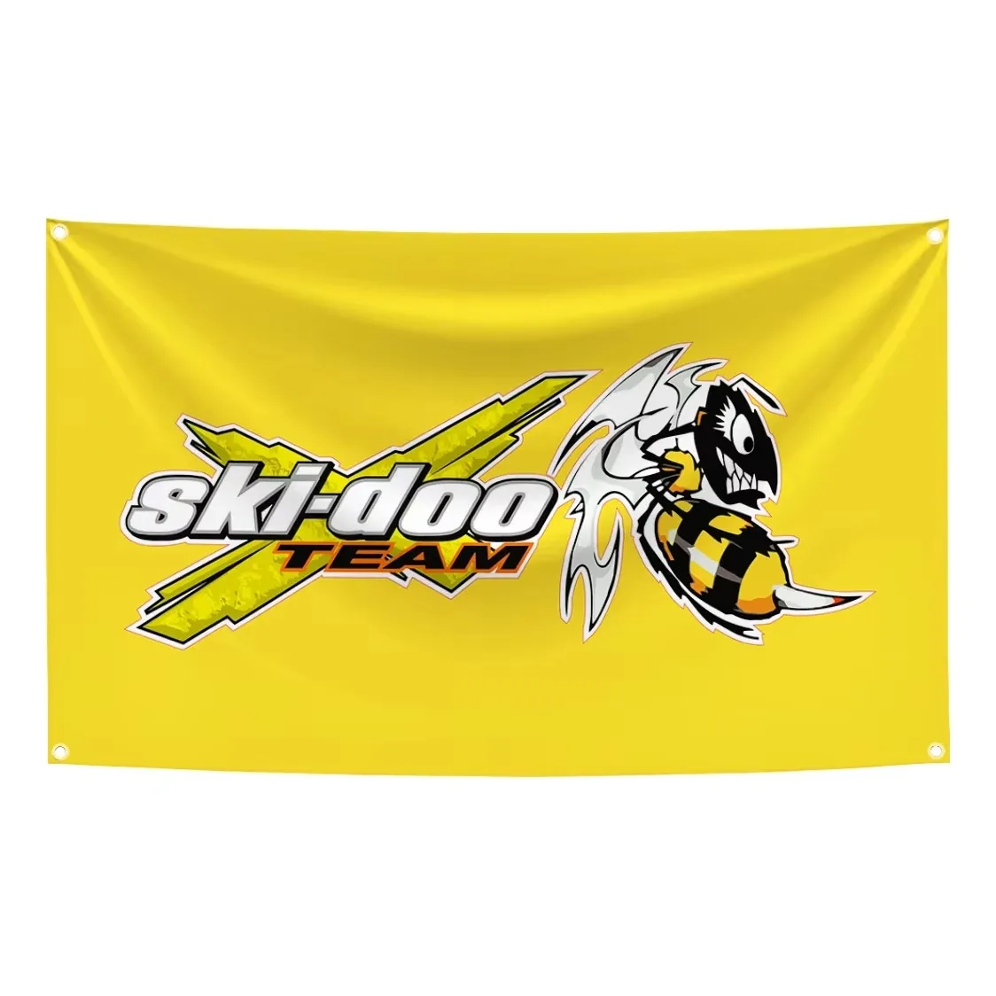 Team SkiDoos Killer Bee Snowmobile Flag Tapestry Polyester Digital Printing Banner Garage Wall Art Out Door Decoration