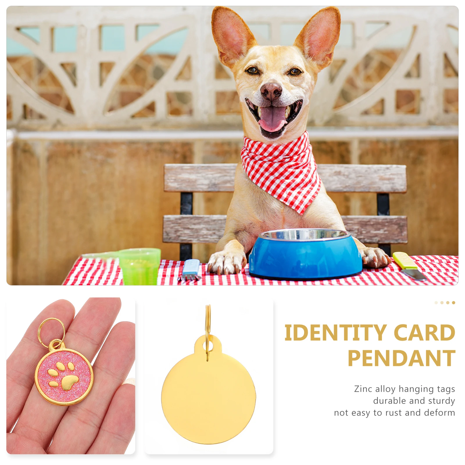 

6 pcs Pet ID Tag Zinc Alloy Hanging Boards Dog Pendant Lightweight Durable Collar Tags Address Tags Pet Supplies Cat Dog
