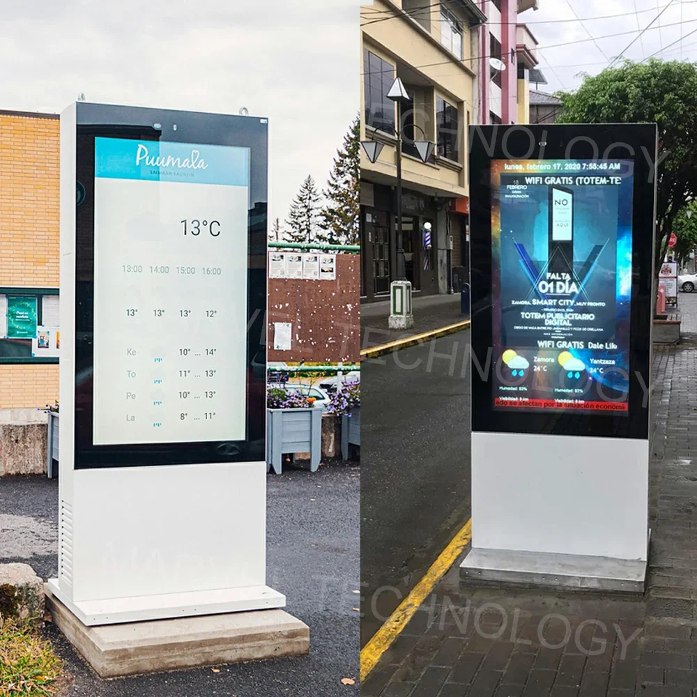 

MWE 55 65 Inch 5000 Nits High Brightness Lcd Ad Player Screen Signage Outdoor Lcd Totem Touch Digital Kiosk