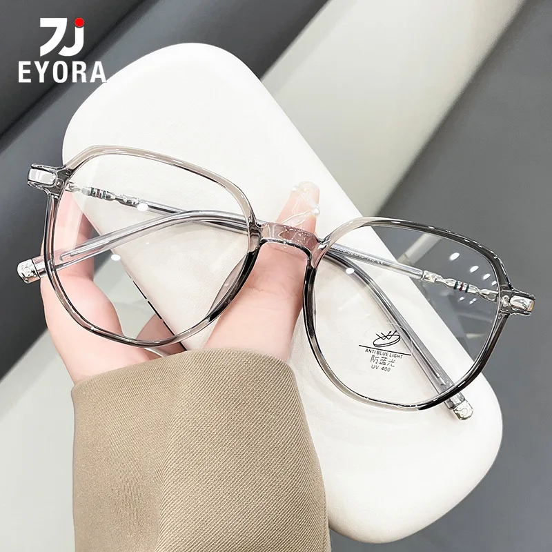 

EYORA Multiangular Ultralight Unisex Reading Glasses Anti Blue Ray Myopia and Hyperopia Photochromic Prescription Eyewear Lens