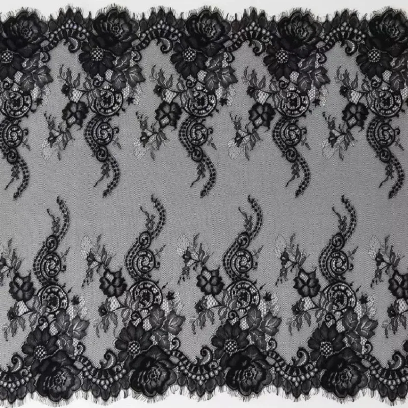 

3 м высококачественная неэластичная вышивка ресниц, кружевная кружевная ткань, аксессуары для одежды ручной работы, декоративная ткань для платья