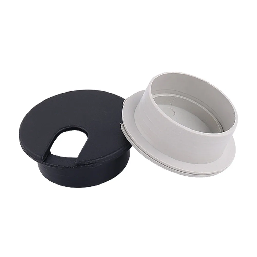 1-10Pc 35mm Round Hole Black gGray Dual Color Plastic Cable Box Furniture Computer Desk Cable Hole Desktop Wiring Decoration Rin