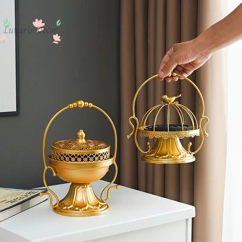 Mosquito coil box with lid for home users, outdoor creative aroma burner, safe outdoor vintage mosquito coil tray, anti-scald