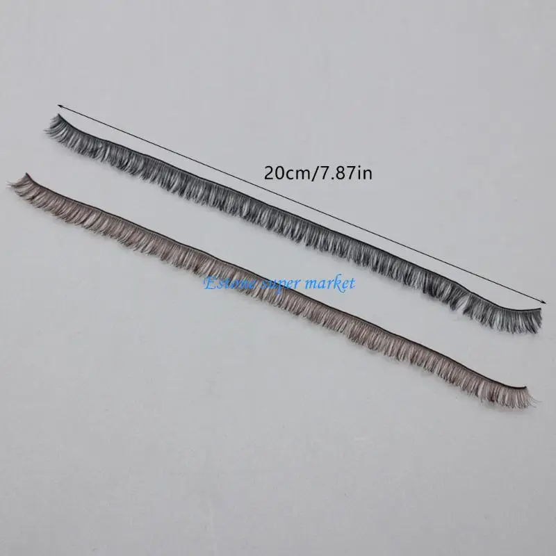 090B 5PCS Toy Doll Eyelashes Nylon Fibers Natural Curved Design Easy Adhesive Eyelash