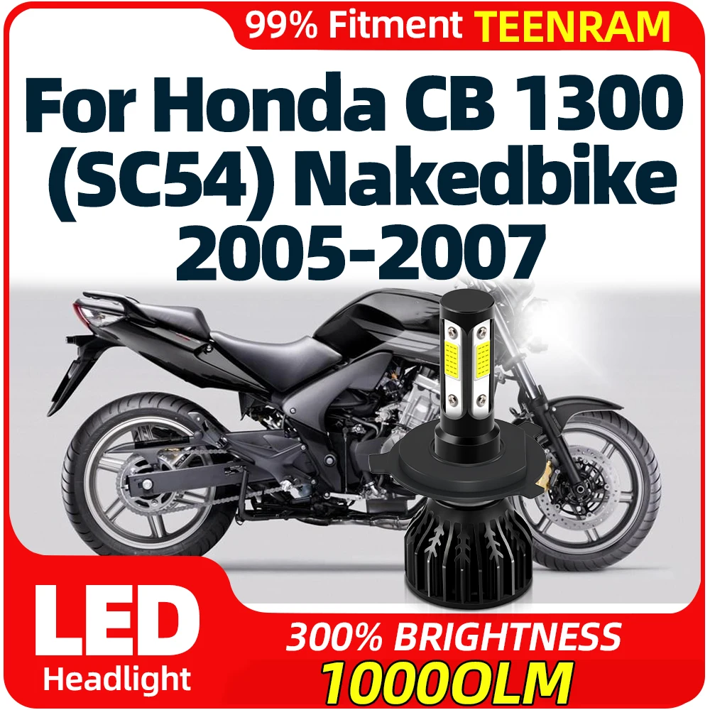 10000LM High Quality H4 Motorcycle Headlight Bulb 6000K Hi/Lo Beam Moto Light For Honda CB 1300 (SC54) Nakedbike 2005 2006 2007