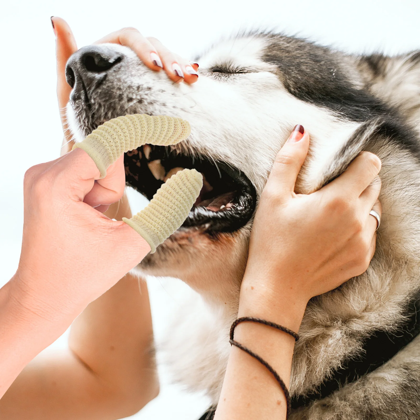 

10pcs Finger Toothbrush Gloves Polyester Dog Toothpaste Toothbrush for Dog Cat Plaque Removal Teeth Cleaning Small Pets