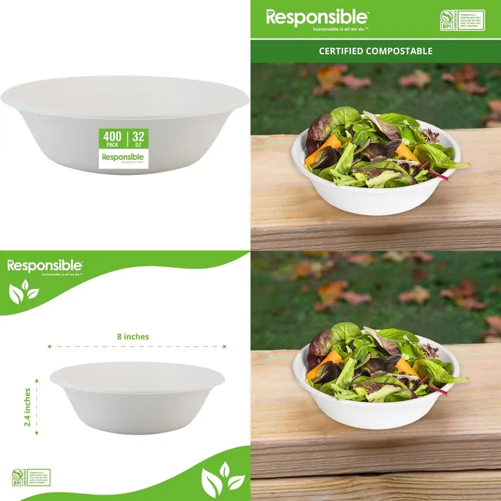 

Eco-Friendly Disposable Paper Soup Bowls, 32oz Capacity, 400 Count, Heavy Duty for Hot Meals, Ideal for Dinner Parties and Cater
