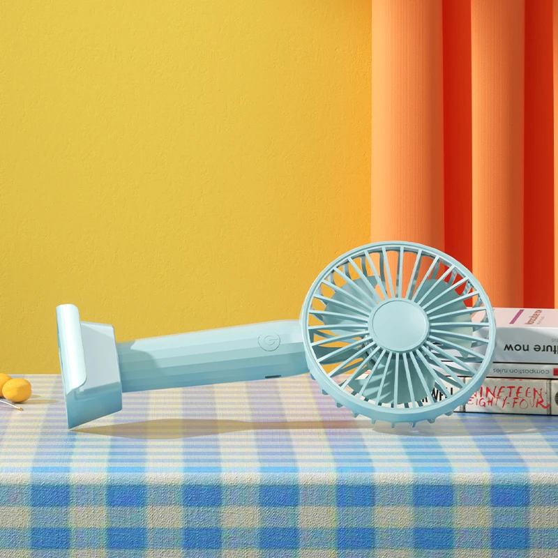 USB 휴대용 미니 선풍기 접이식 휴대용 목걸이형 선풍기 3단 속도 USB 충전식 선풍기 겸용 휴대폰 거치대 포함, 야외 사용에 적합