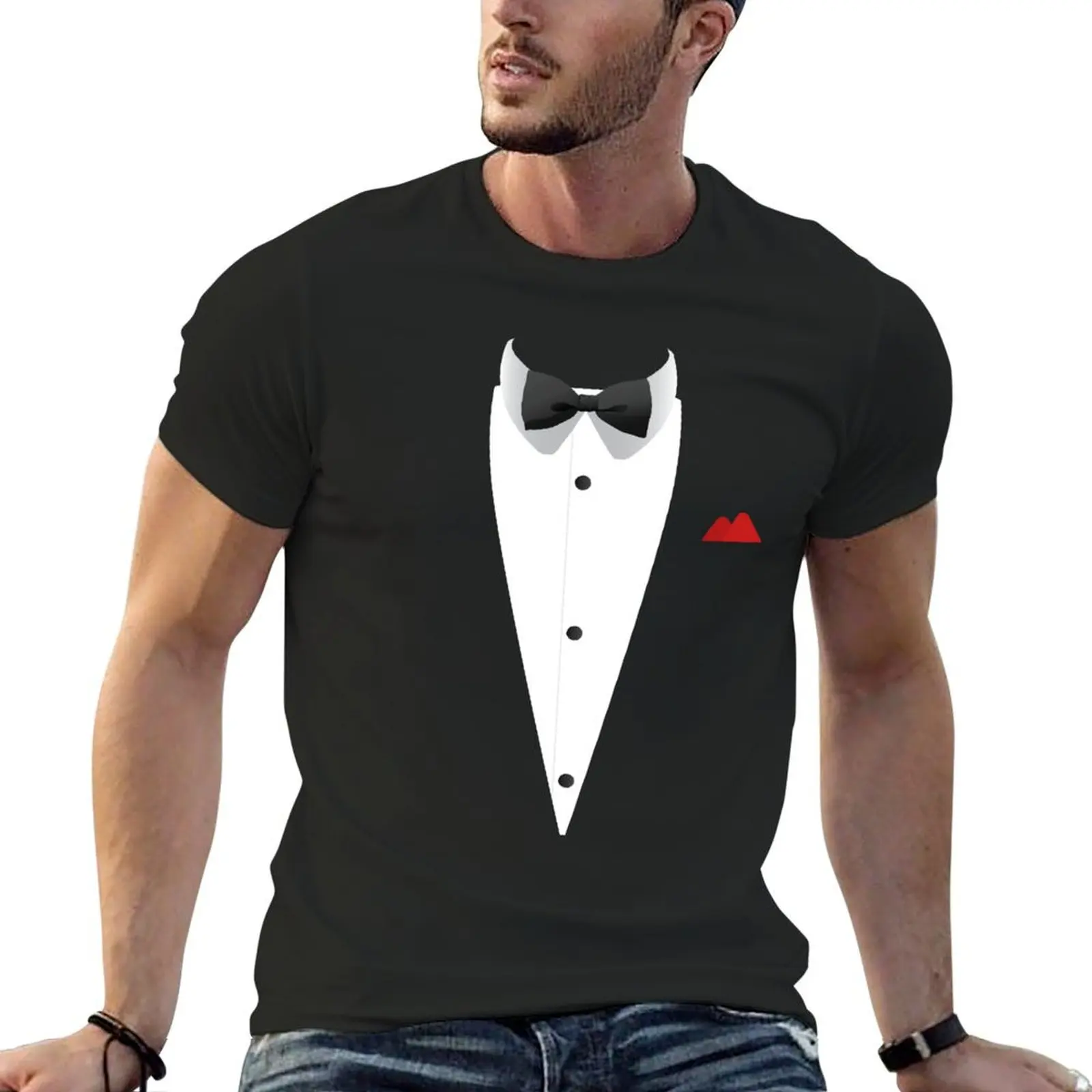 Tuxedo T Shirt with Bowtie For Weddings T-Shirt graphic tee shirt blanks sweat fruit of the loom mens t shirts