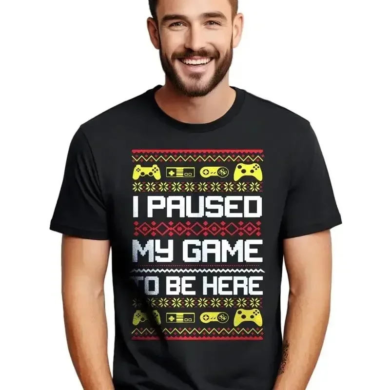 I Paused My Game Christmas t shirt Funny and Festive Pr