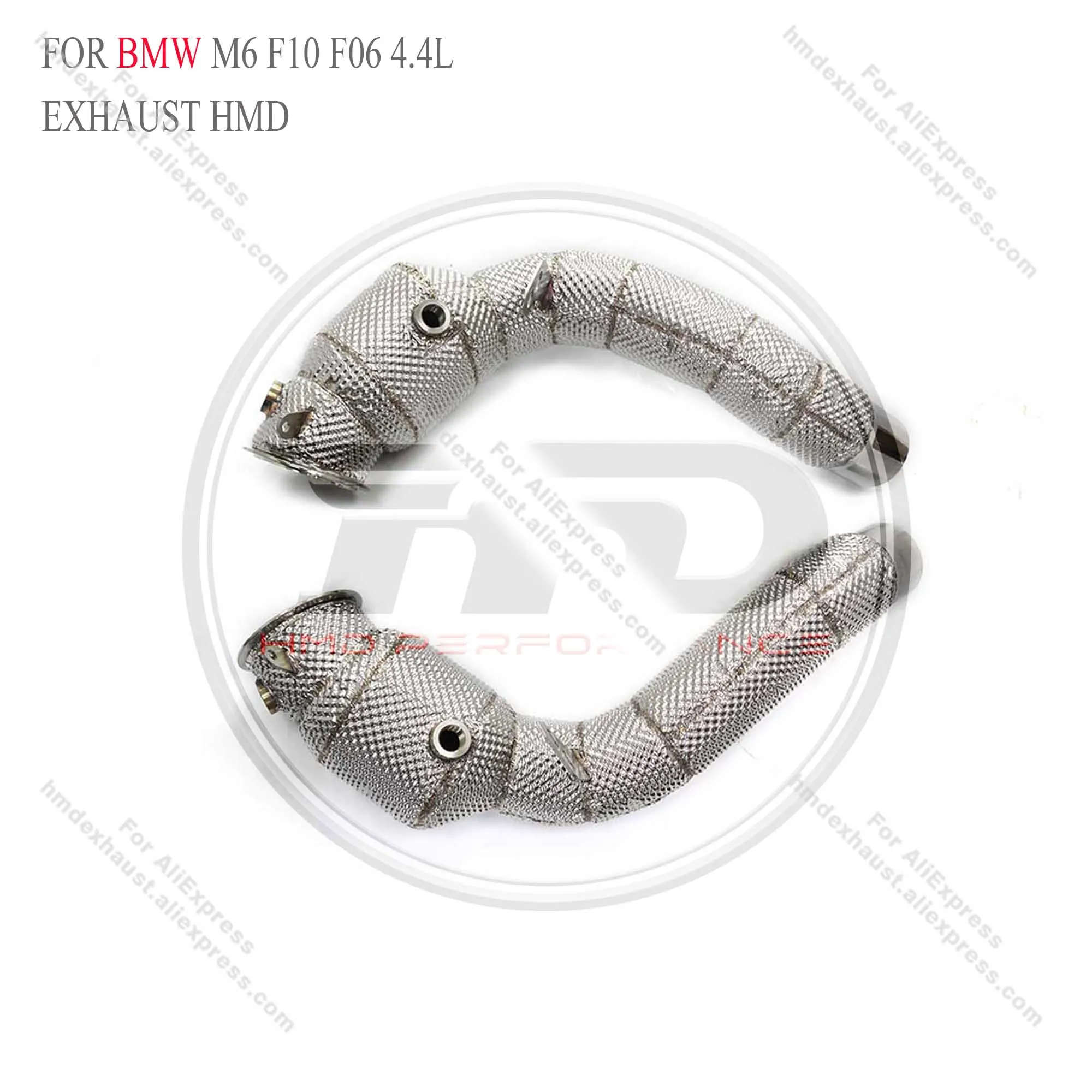 HMD Hot Sales Rvs Katalysatie Downpipe voor BMW M6 F10 F06 4.4L Met Hitteschild Uitlaat Auto Accessoires