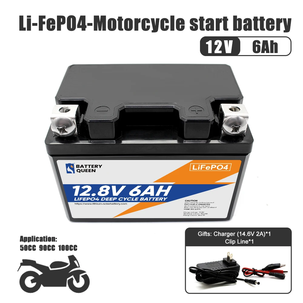 Imagem -04 - Grade a Lifepo4 Bateria 12.8v 6ah Bateria Recarregável com Bms Lead Acid Replacement 50cc Motorcycle Scooter 32700