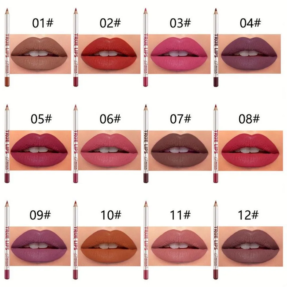 12 cores à prova dwaterproof água fosco lipliner lápis vermelho contorno matiz batom de longa duração copo antiaderente hidratante lábios maquiagem