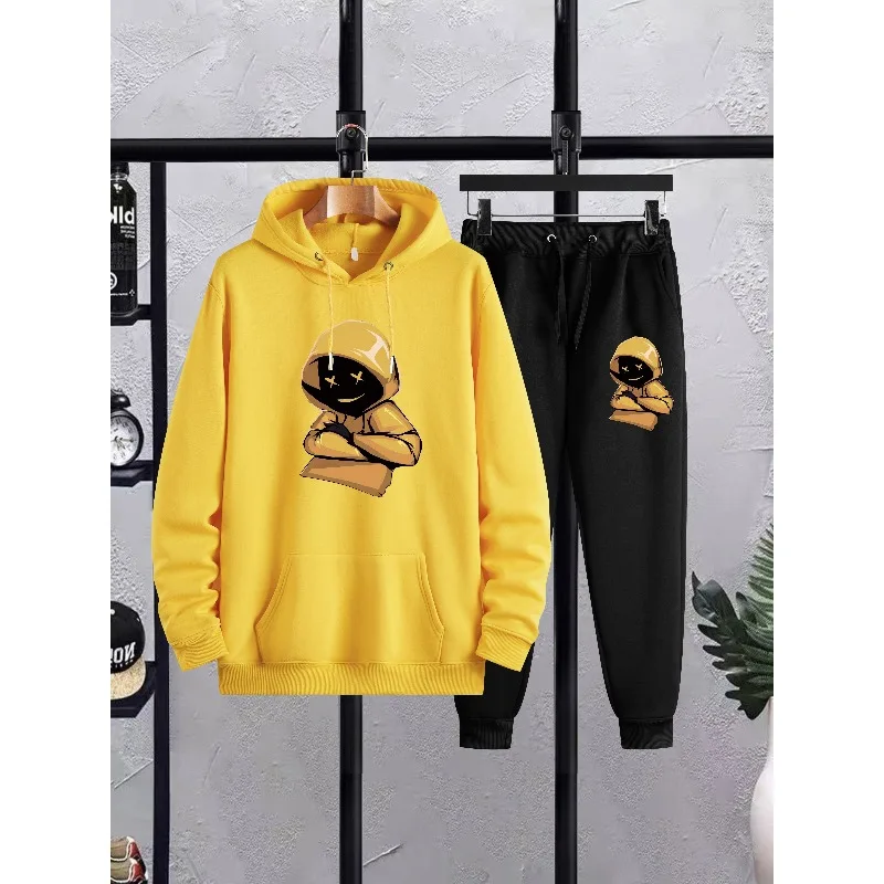 2025 الموضة العصرية الإبداعية شخصية عنصر نمط ثلاثية الأبعاد مطبوعة الرجال عادية هوديي وسراويل مجموعة