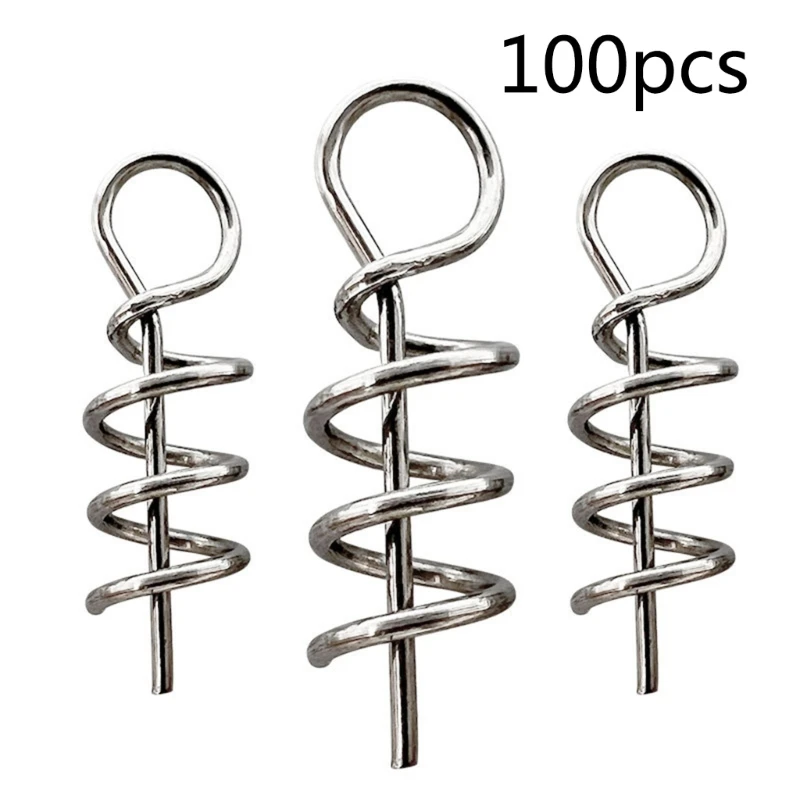 100Pcs Spring Set Fishing Hook Steel Swivels Spring for Salt/Freshwater Fishing