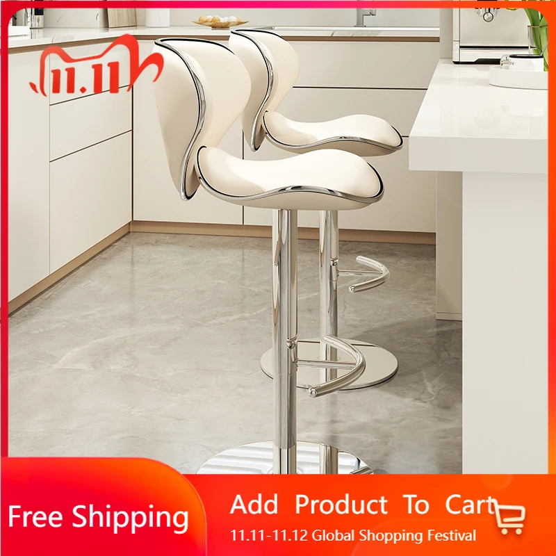 

Office Leather Barstools Relaxing Rocking Ergonomic White Aesthetic Comfortable Barstools Gaming Design Sillas Home Furniture