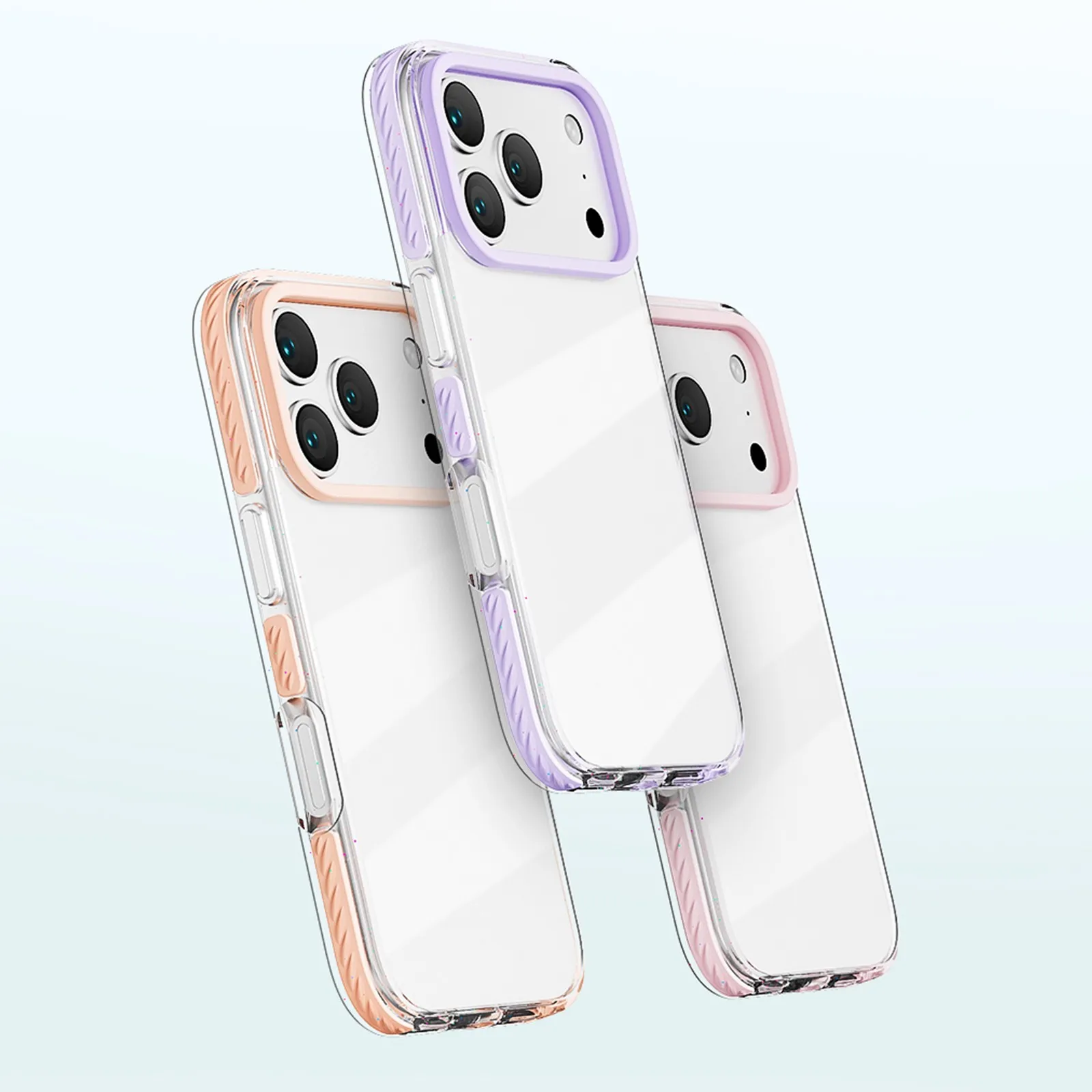 حافظة لهاتف آيفون 17 Air 16 15 14 Plus 13 Pro Max بلون سادة وغطاء صلب مقاوم للصدمات Funda