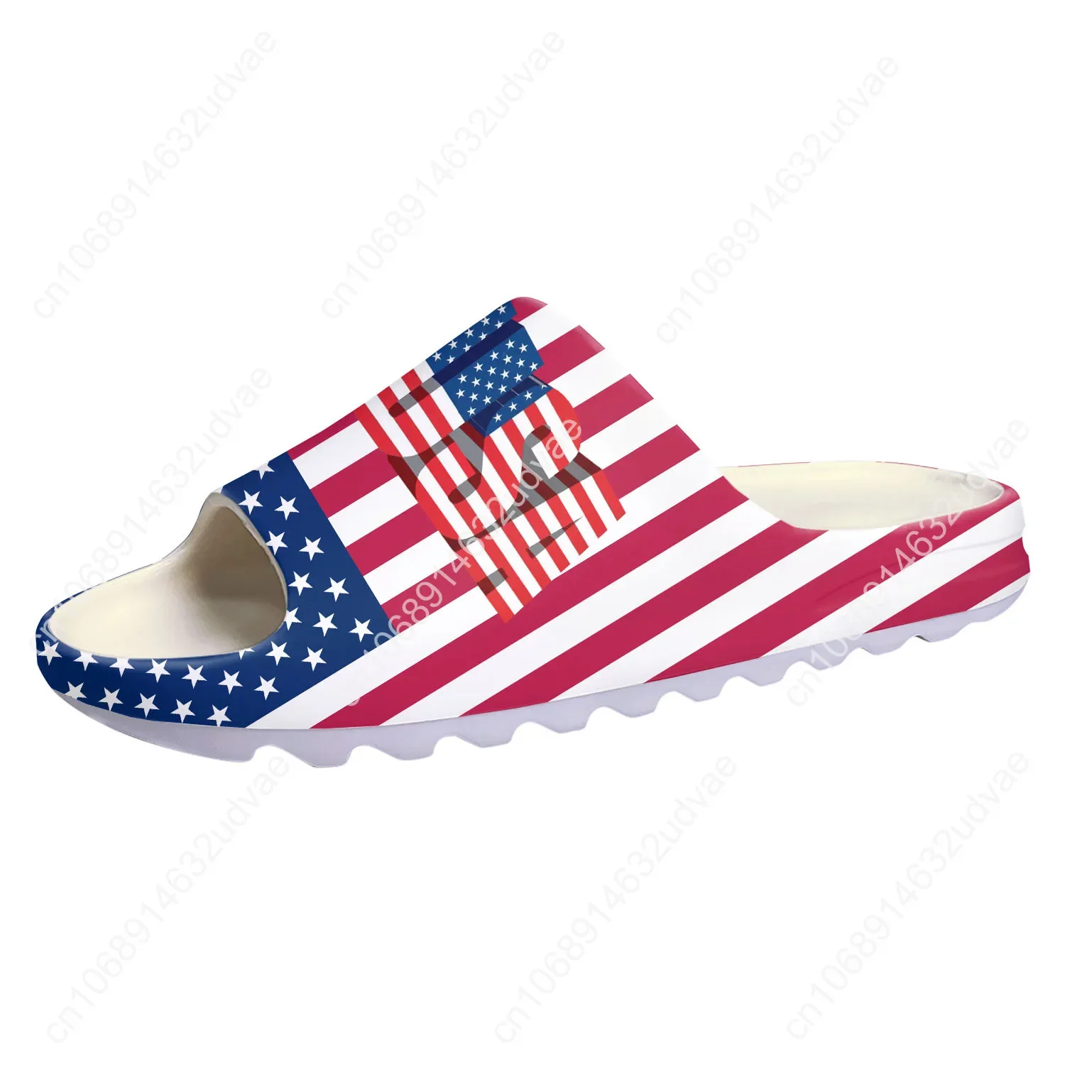 USA Feel America-Chaussures d'eau personnalisées pour hommes et femmes, Slipers à semelle souple, Sabots pour la maison, Art rouge, Bleu, Blanc, Adolescent, Step On Shit Sandals