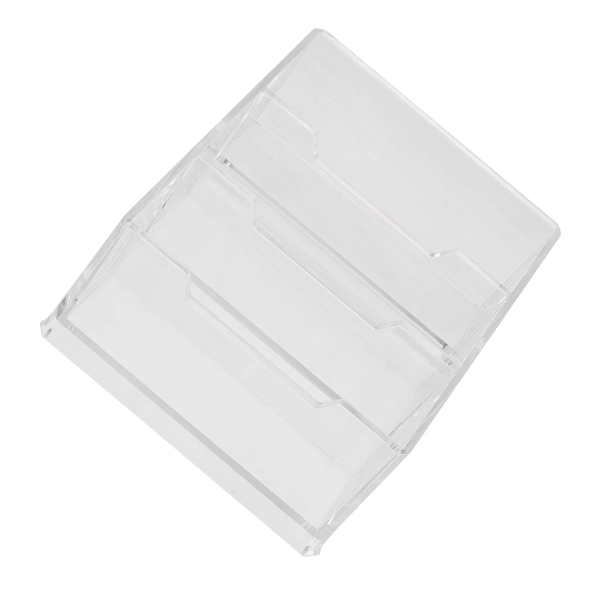 

1Pcs Clear Acrylic Business Card Holder Compact Desktop Organizer Office Use Small Storage Box for Business Cards