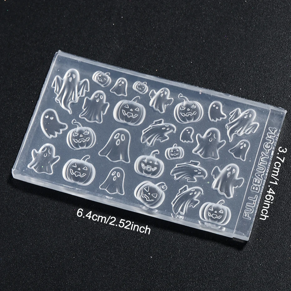 Kürbis-Geist 3D-Nagelanhänger Silikon-Nagelform Niedliche Cartoon-Halloween-Nagelkunstformen Nagelschmuckherstellung Maniküre-Dekorationen – Detail 6