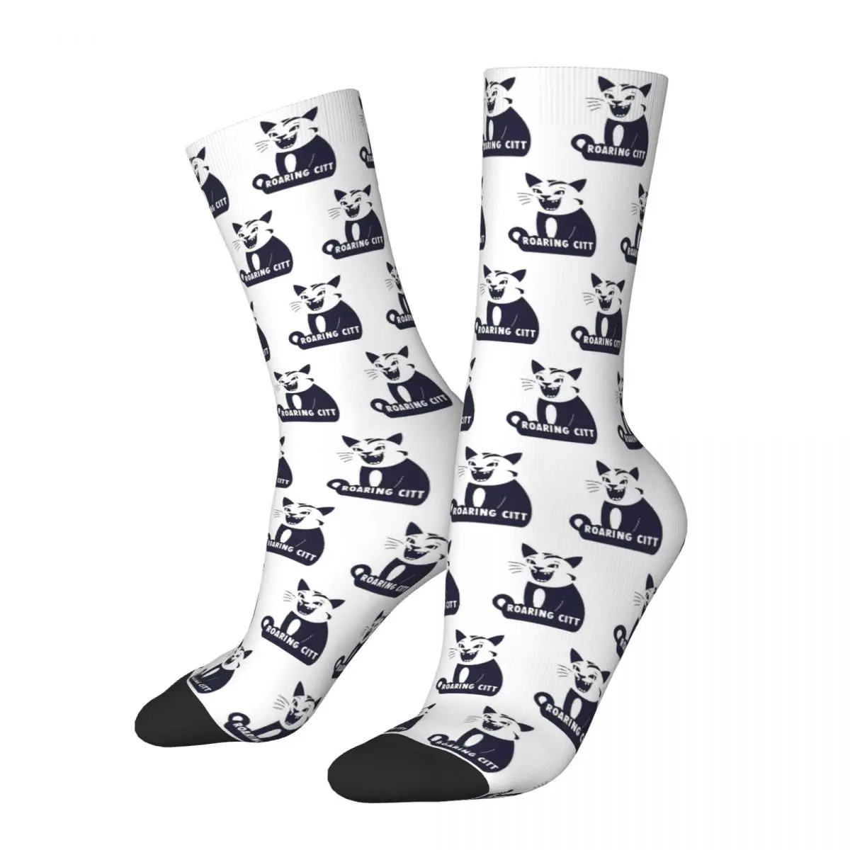 Roaring Kitty Cat ꬈pattern Twoꬉ Unisex Winter Socks Outdoor Happy Socks Street Style Crazy Sock