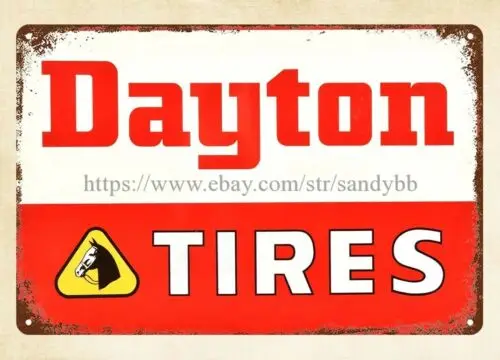 Dayton Tires metal tin sign reproduction wall decals