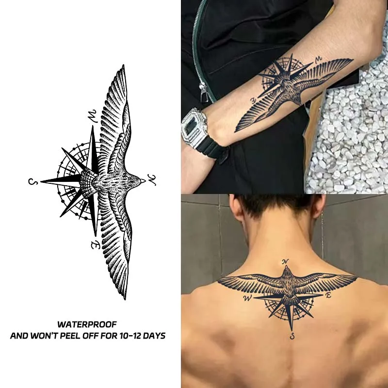 

1 шт., водостойкая временная татуировка Eagle Pointer Arm, держится 1-2 недели, Реалистичная Полуперманентная имитация татуировки