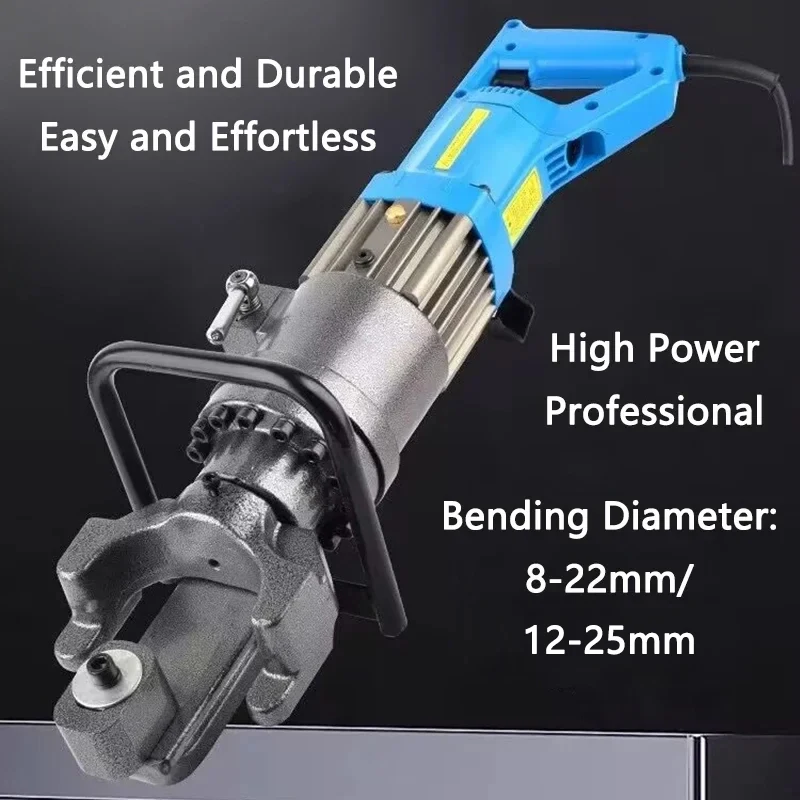 Handheld Electric Hydraulic Steel bar Bending machine 8-22mm/12-25mm Portable Steel bar Bender Efficient Rebar Bending Tools