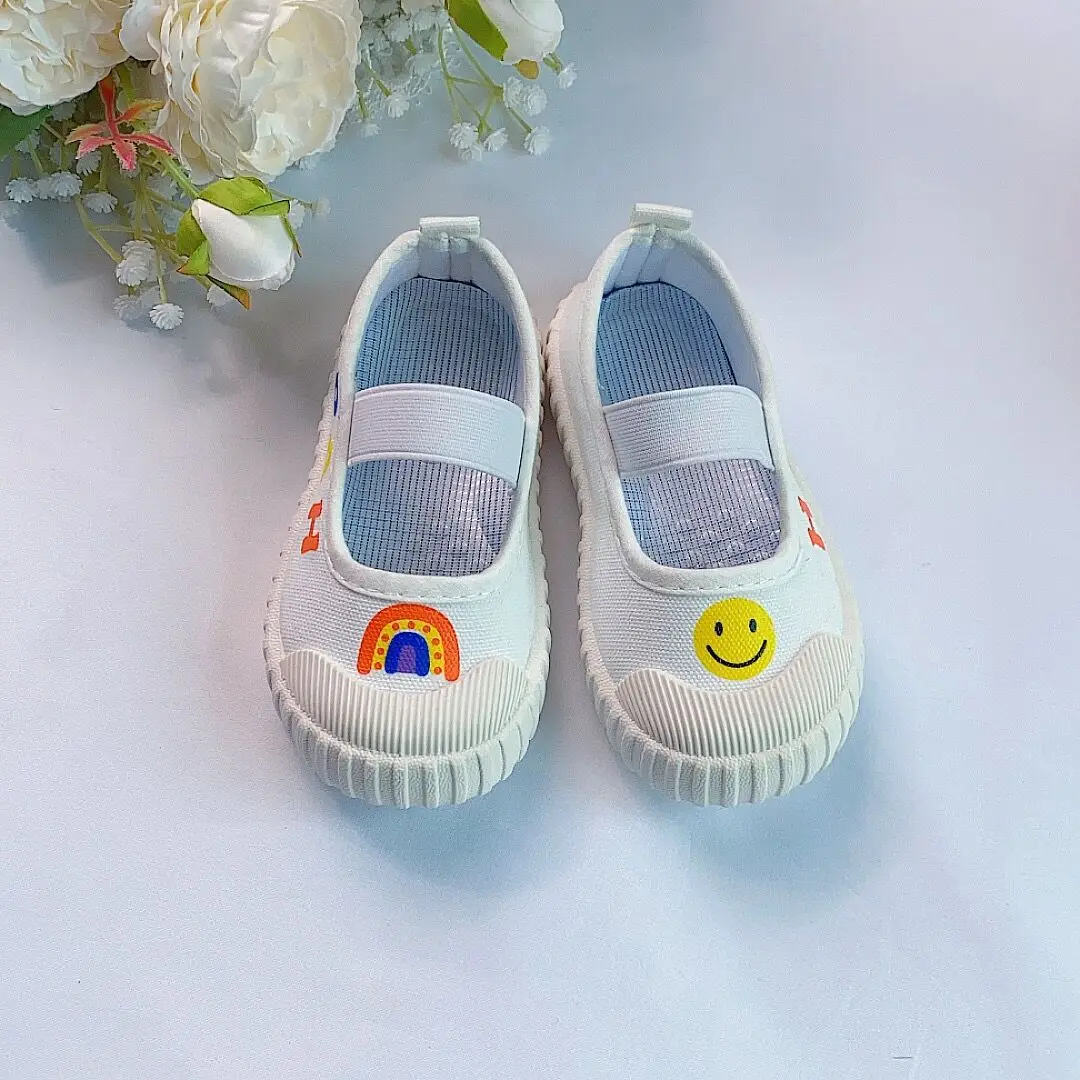 Baby Girl Spring Autumn  New Kids Canvas Shoes Children Casual Sneakers Cartoon Style Soft Bottom First Walkers Shoes