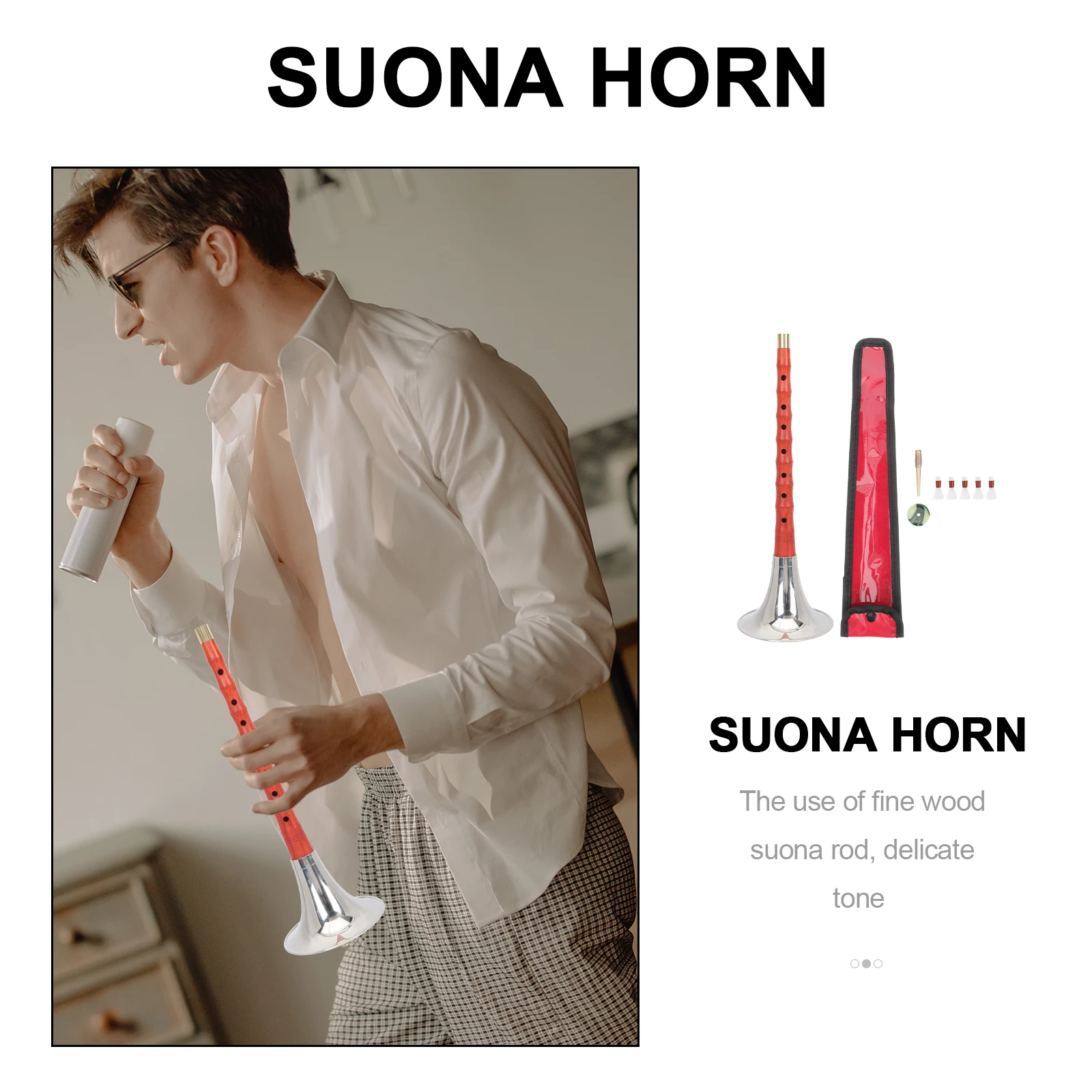 

Suona for Beginners Traditional Chinese Wood Instrument Practical Music Wind Professional Child Durable Easy Operate