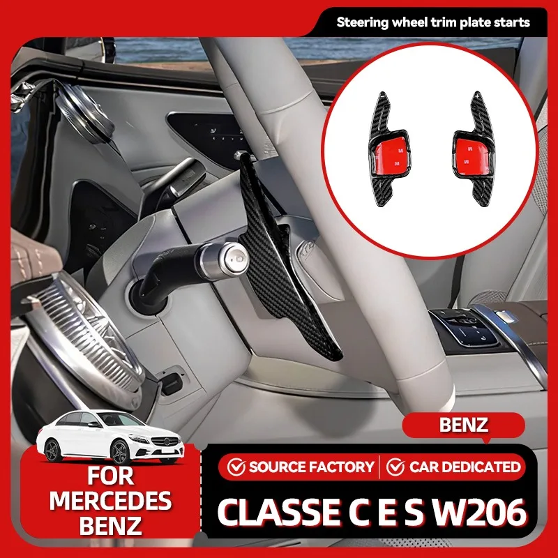 

Door Groove Mat Carbon FIber Car Steering Wheel Paddle Shift For Mercedes-Benz C/E/S Class W206 Facelift W213/S213/C238/A238 W