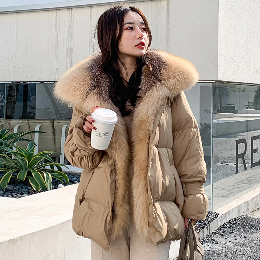 

Winter Down Jacket With Fur For Women Real Fox Fur Goose Feather Jacket Luxury Best Selling Down Jacket