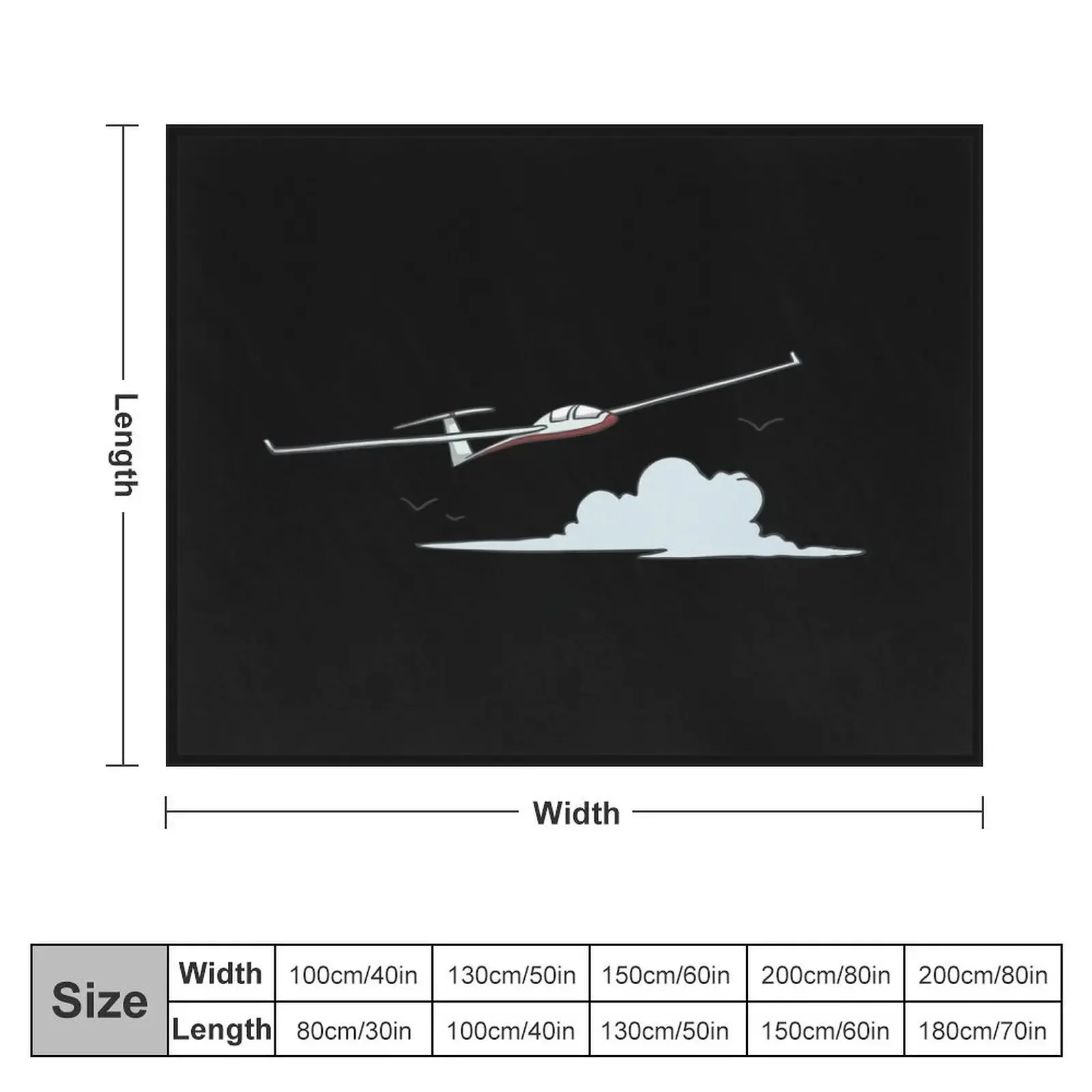 Glider flying in the clouds Throw Blanket Flannel Fabric Loose Blankets