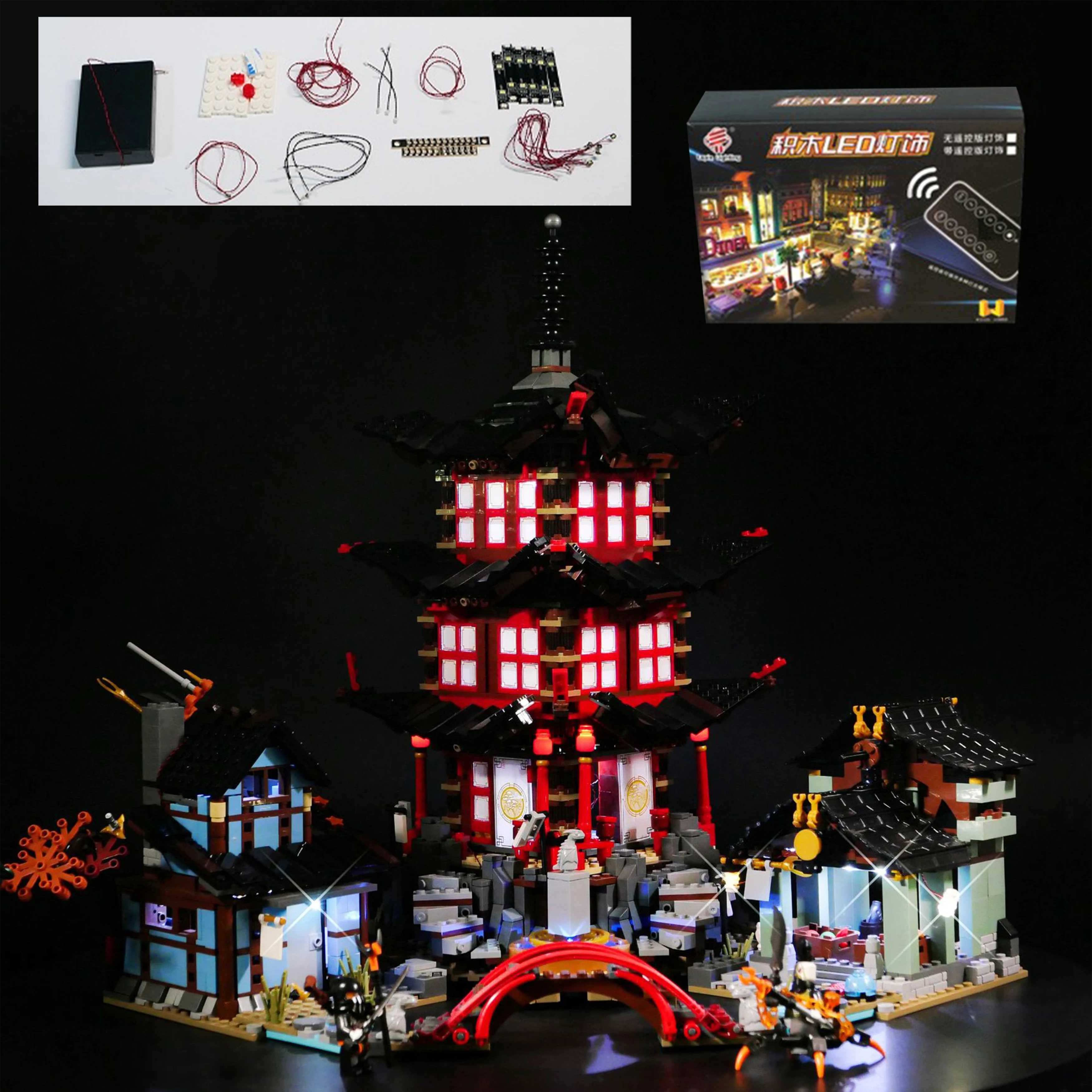 

DIY Building Block LED Light Kit for 70751 Ninja Theme Temple Model, Decorative Lighting Accessories for Collection