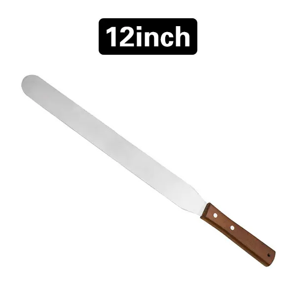 4/6/8/10/12 Zoll Edelstahl Kuchen Icing Spatel Zuckerguss Spatel mit Holzgriff Butter Kuchen Spatel Messer Werkzeug
