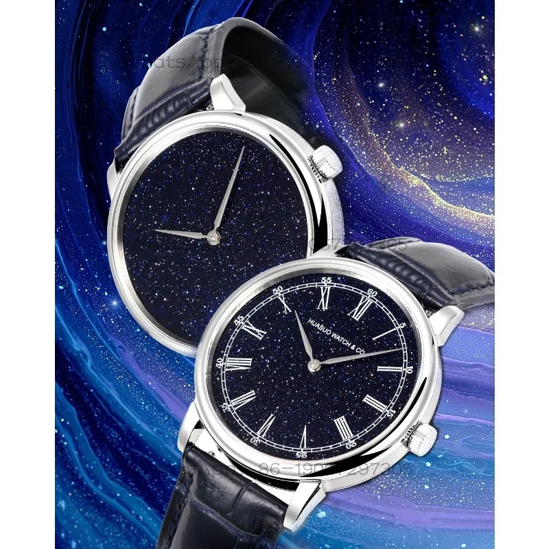 Natural Blue Sand Plate Men's Mechanical Watch 38mm Literary Light Luxury Star Watch