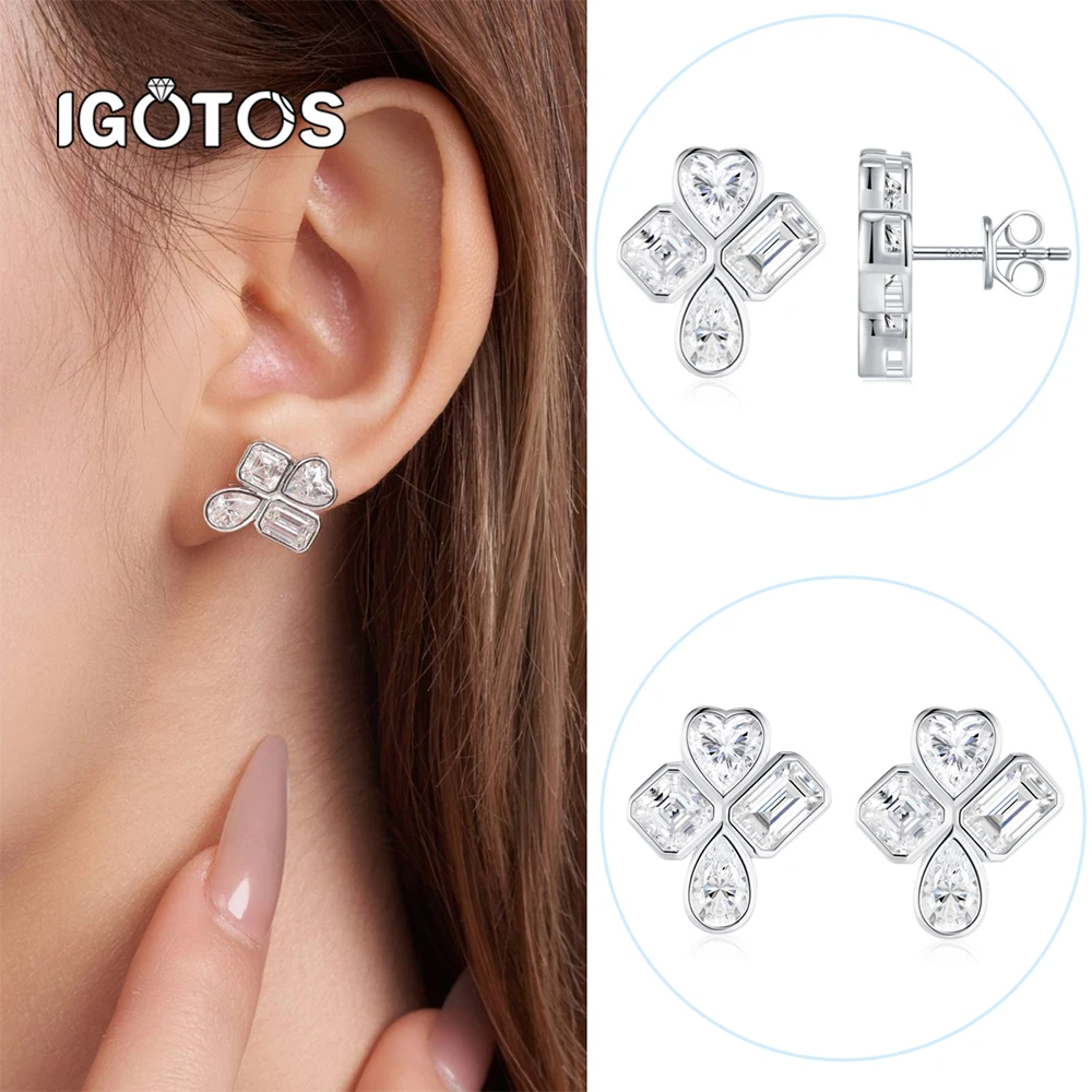 

Женские серьги с муассанитом и бриллиантами настоящего цвета D с сертифицированным GRA, серебро 925, ювелирные изделия с муассанитом, подарок, роскошные рождественские серьги