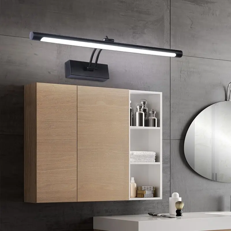 Modern Simple Bathroom Stainless Steel Anti-fog Wall Lamp Makeup Mirror Mirror Cabinet Retractable Folding Fill Light Lamp