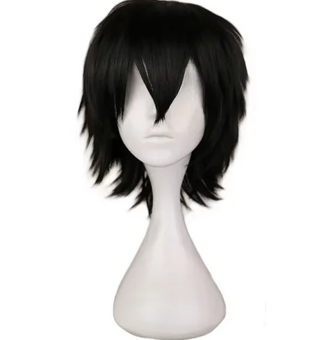 Wig sintetis Anime Death Note L Cos pria L.Lawliet Wig rambut kostum Cosplay Pelucas tahan panas