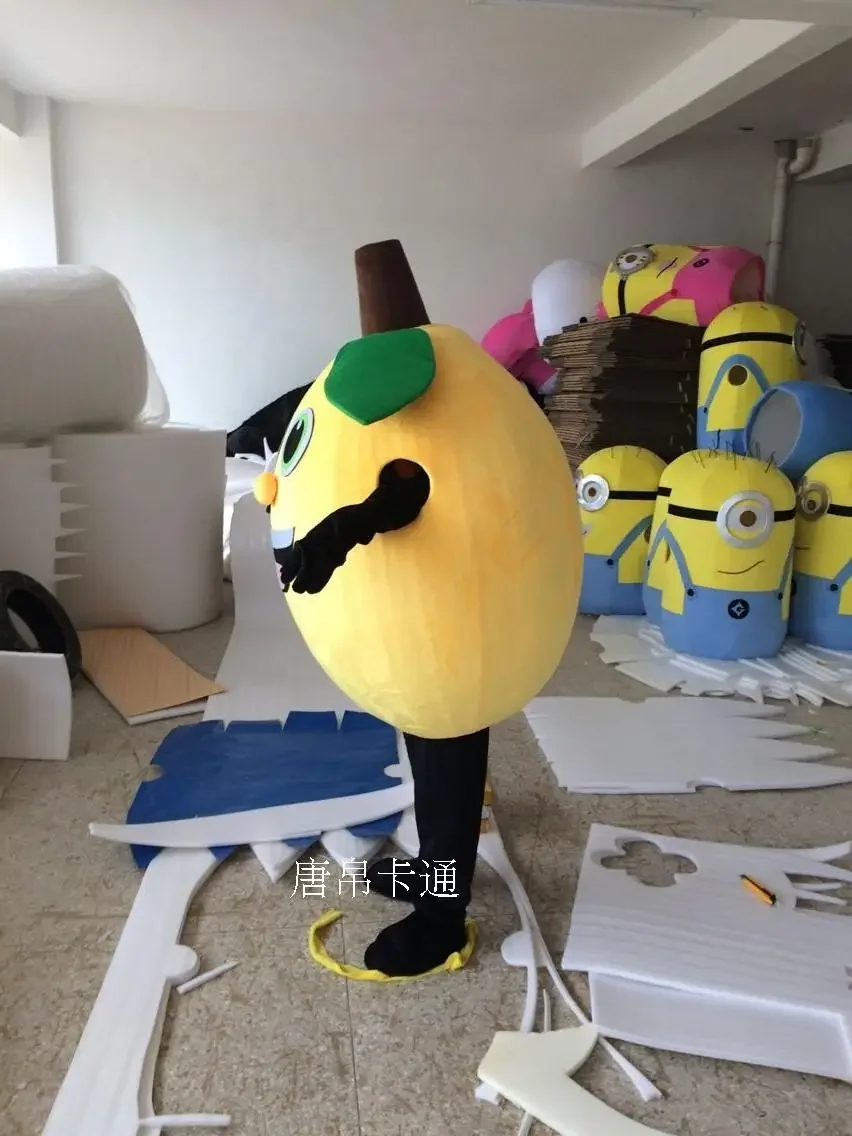 Christmas Yellow Lemon Mascot Costumes Fruit Mascot Costumes Halloween Costumes Chirstmas Party Adult Size Fancy Dress