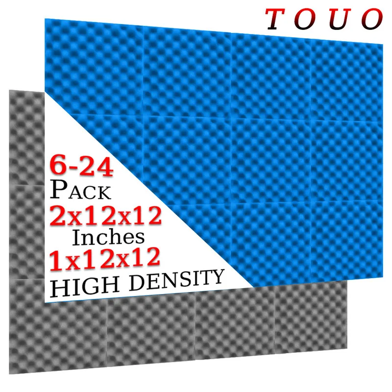 

TOUO Egg Crate Acoustic Foam Panels 6/12/24 Pcs Studio Acoustic Treatment High Density Wall Soundproofing Ktv Noise Insulation