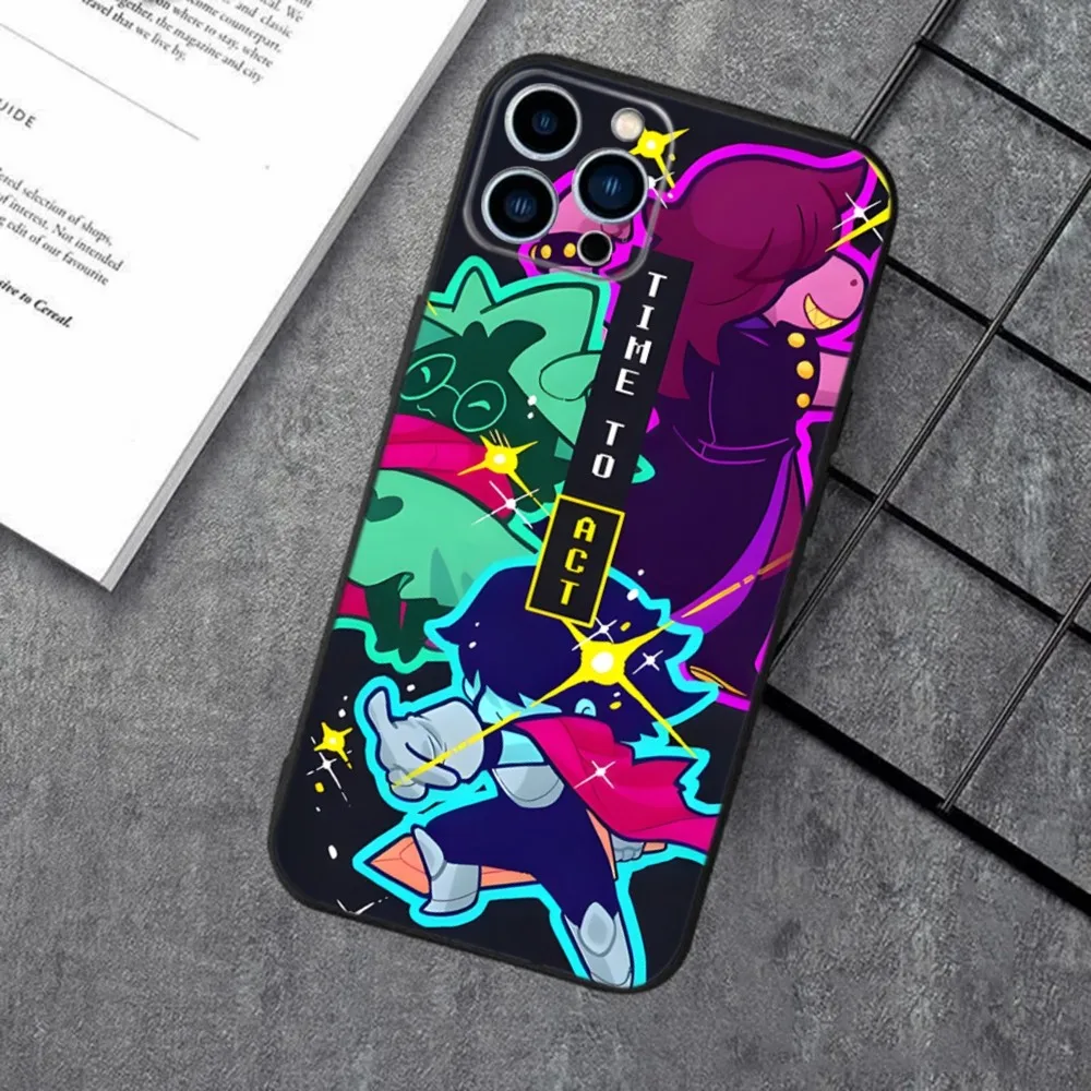 D-Deltarune Ralsei Phone Case For Apple iPhone 15,14,13,12,11,XS,XR,X,8,7,Pro,Max,Plus,mini Silicone Black Cover