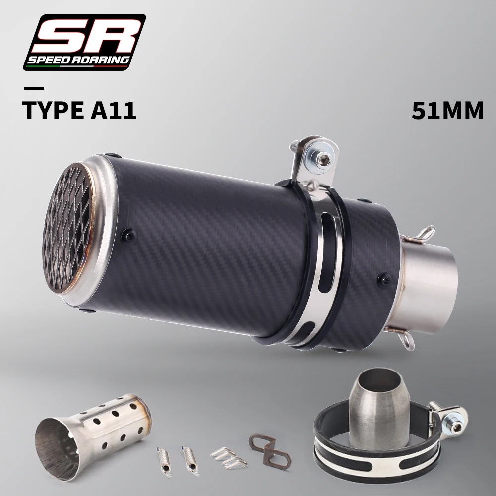 51mm 60mm Universal Motorcycle Exhaust Muffler Silencer Steel with DB Killer-project Z800 900 Z1000 CBR600 S1000RR MT07 MT09 image 3