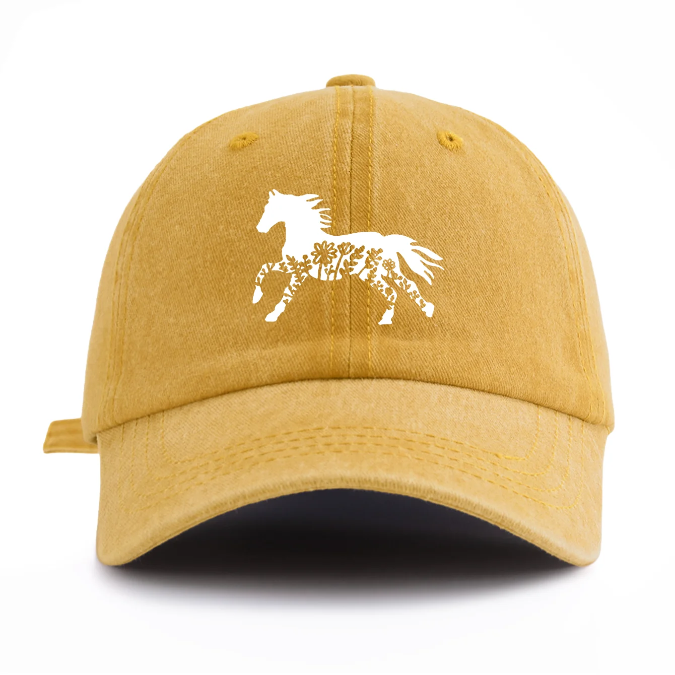 1 قطعة Pinting الحصان طباعة قبعة بيسبول مغسولة للبالغين ، الحد الأدنى ريترو ستايل عادية لينة قابل للتعديل قبعة أبي ، مثالية كهدية
