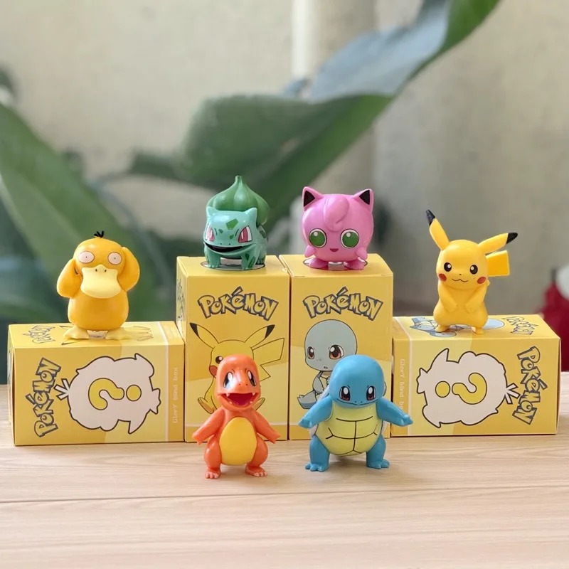 

Pokemon Anime Figures Pikachu Toys Model Charmander Psyduck Squirtle Jigglypuff Bulbasaur 6pcs Kawaii Collect Dolls Kids Gift