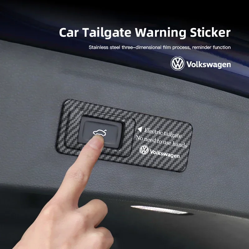 

Car Trunk Warning Sticker Electric Tailgate Lifting Button Cover For VW GTI Polo Golf Passat CC Tiguan Arteon Magotan ID Beetle
