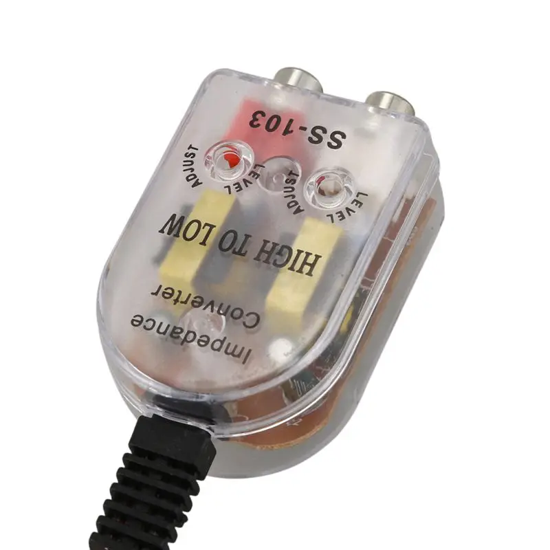 Steady 5X Vehicles Auto Car High To Low Impedance Converter Adapter Speaker To RCA Line