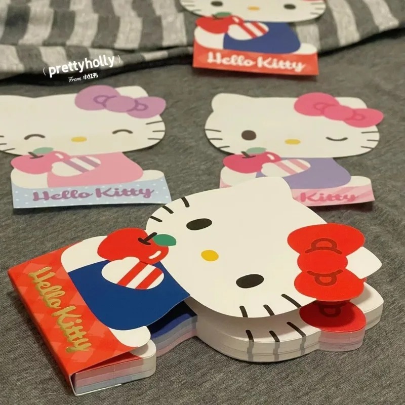 

Kawaii Hello Kitty Sanrio Student Cute Cartoon Sticky Notes Children Writing Notebook Sticky Note Paper Birthday Gift for Kids